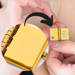 Custom Engraved Book Necklace